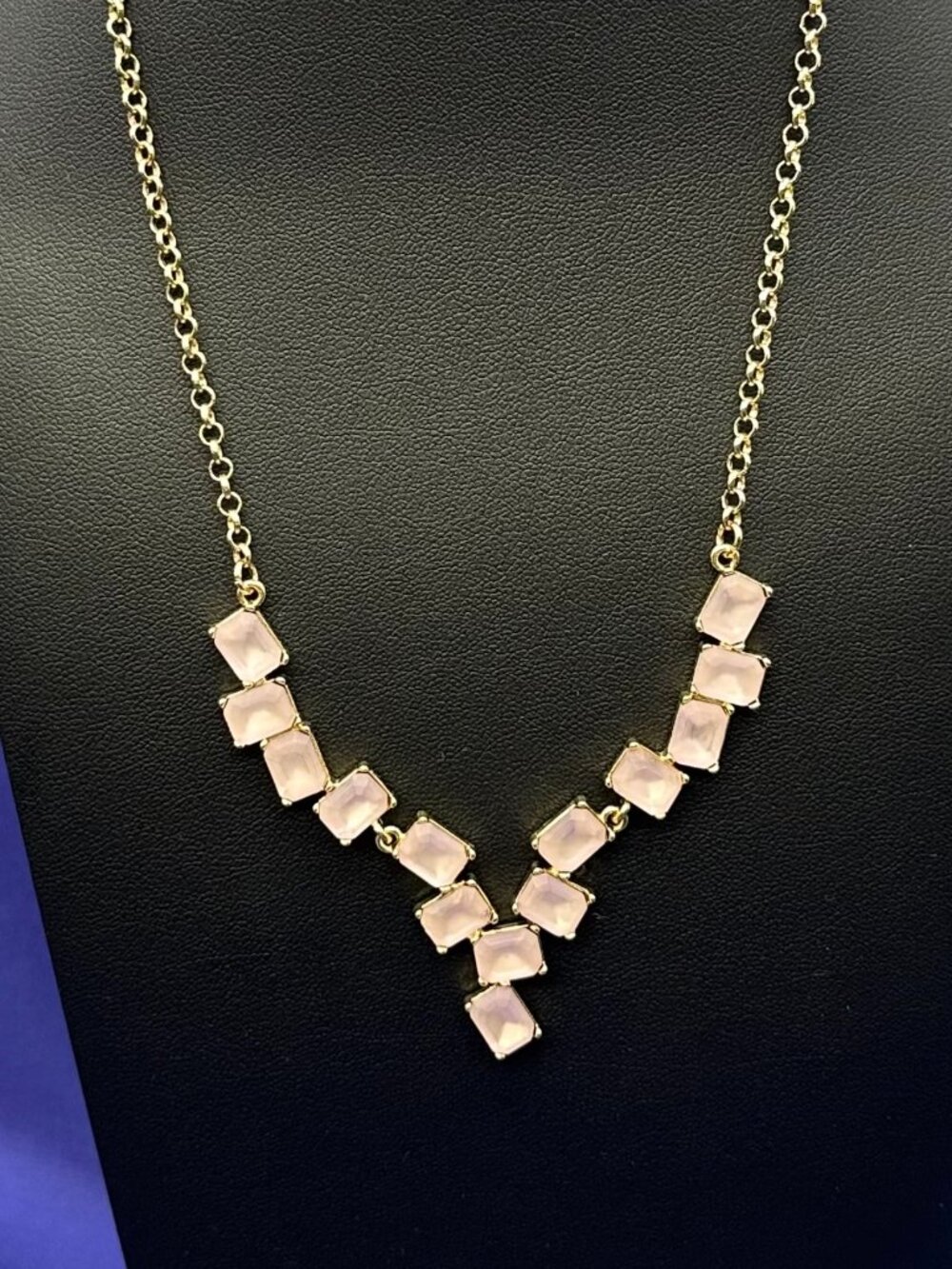 RJ Graziano Frosted Pink Crystal Necklace